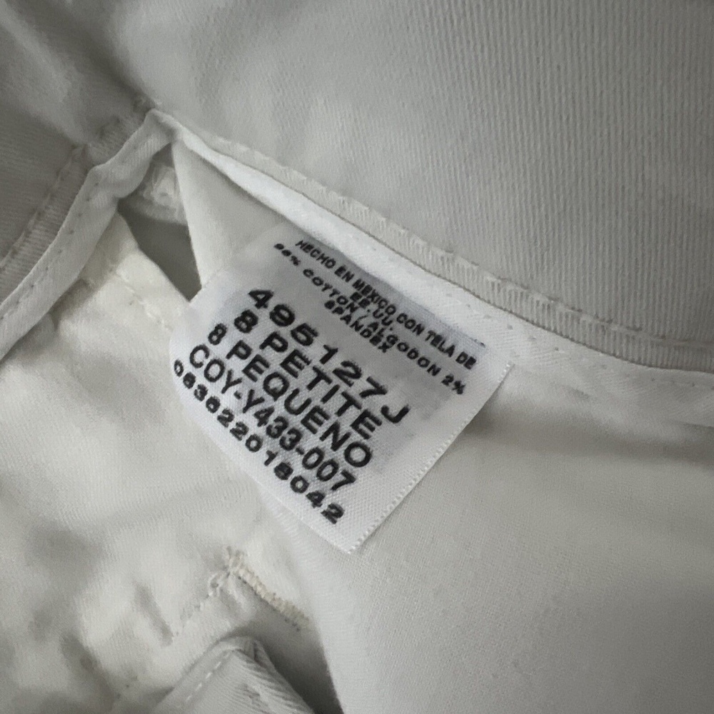 Women's Lee Relaxed Straight Leg At The Waist Off-White Pants 8 Petite - Picture 4 of 4